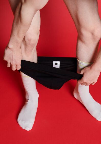 sokken met katoen rib strepen - 5 paar gebroken wit gebroken wit - 4100120OFFWHITE - HEMA